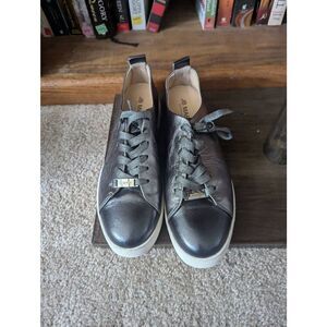 JB Martin Women’s EU 39 US 9 Silver Lace Up Fashion Sneakers